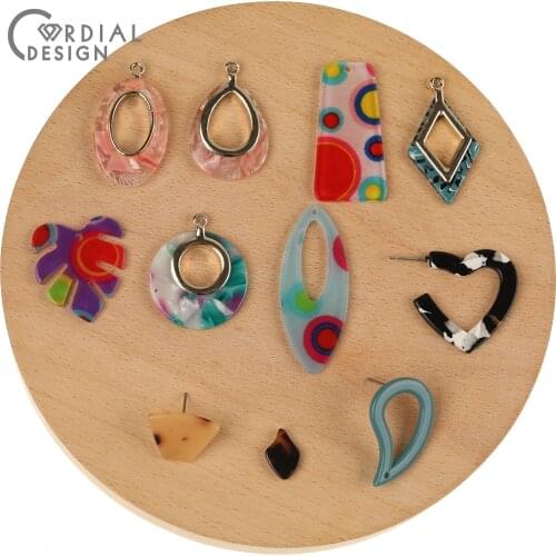 Cordial Design 50Pcs Earring Stud/Jewelry Accessories/Hand Made/DIY Making/Earring Connectors/Pendant/Geometry Shape/Charms