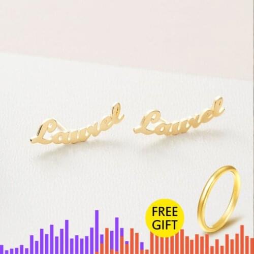 Personalised Name Letter Initials Custom Earrings Stainless Steel Rose Gold Earings Fashion Jewelry Bridesmaid Gift 2019 Bijoux