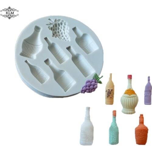 Wine bottle type silicone mold DIY cake tool chocolate flower making tool clay tool ocina accesorios de coci... KLM