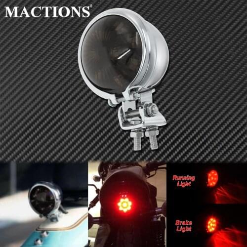 Smoked Motorcycle Led Rear Brake Light Red Taillight Stop Lamp For Harley Sportster XL Touring Road Glide Street Gide For Honda