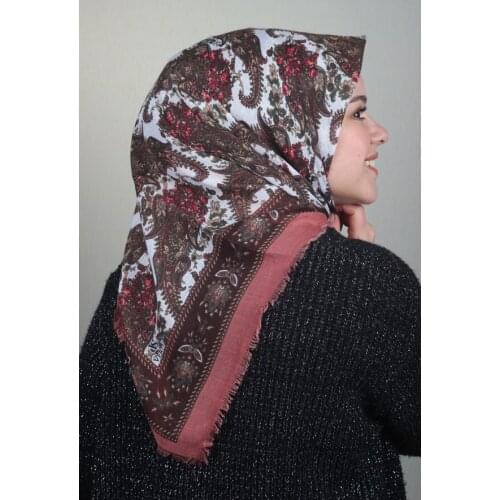 VERTU PATTERNED LINEN FLAMLI SCARF-DESEN-20-RENK-09