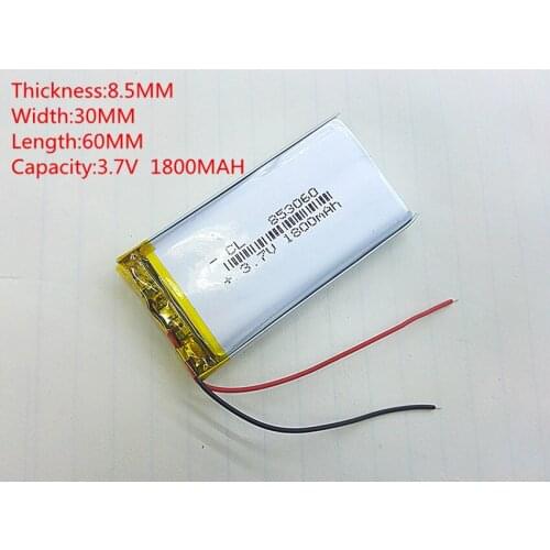 5pcs 3.7V 1800mAh 853060 Lithium Polymer Li-Po li ion Rechargeable Battery cells For Mp3 MP4 MP5 GPS mobile bluetooth
