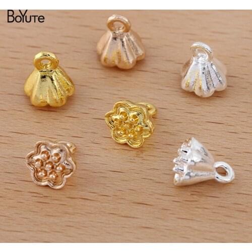 BoYuTe (50 Pieces/Lot) 7*8.8MM Metal Alloy Lotus Seedpod Charms for Jewelry Making Diy Handmade Materials Wholesale