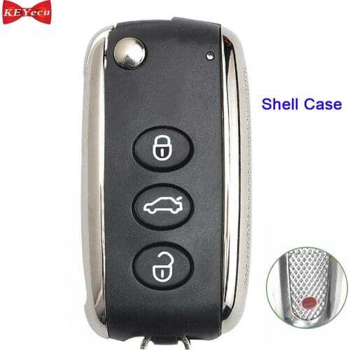 KEYECU for Bentley Continental Flying Spur GT GTC Smart Remote Key Shell Case Fob for KR55WK45032, 3W0 959 753 BJ
