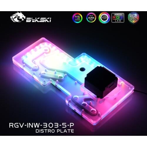 BYKSKI RGV-INW-303/5-P,Distro Plate For INWIN 303/305 Case,MOD Water Cooled Waterway Board Reservoir,PC Liquid Cooling System