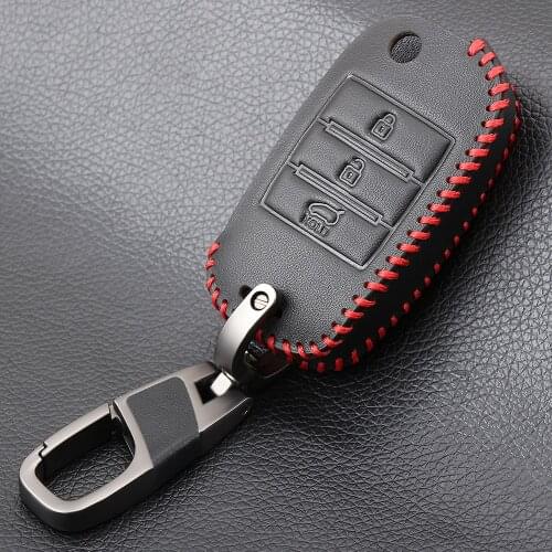 Leather Car Key Case Cover Key Ring Shell For KIA KX5 KX7 Rio 3 Sportage QL Ceed Sorento Cerato K3 K4 K5 KX CROSS CARENS Soul