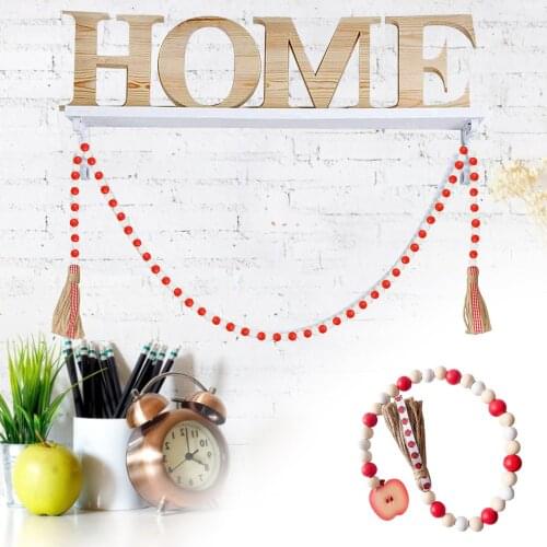 65cm Wooden Beads String 6 Type Rae Dunn Decor Boho Decor Wood Beads Nordic Style Ornament Home Tassel Decoration DIY Pendent