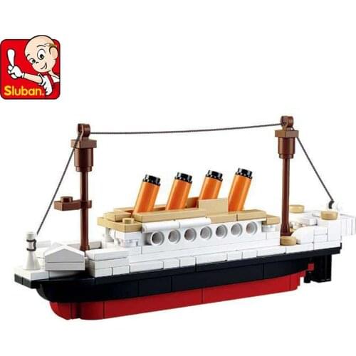 Sluban Mould King Series Children Montessori Building Blocks B0576 194Pcs Titanic Model Building kits Toys For Boys Girl Bricks