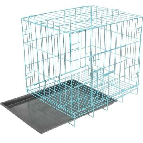 Folding With Toilet Dog Cage Teddy Poodle Small And Medium Dog Cat Cage Rabbit Cage Pet Cage(Blue)