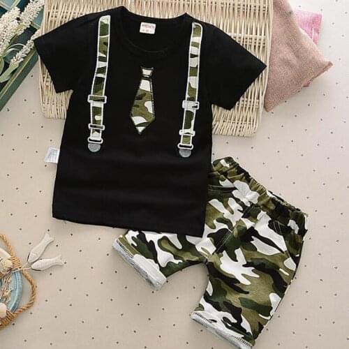 Summer Baby Boy Clothing Sets White Character Printing Cotton Baby Girl Short-sleeved Shorts Suit 3-10 Years White Red Blue