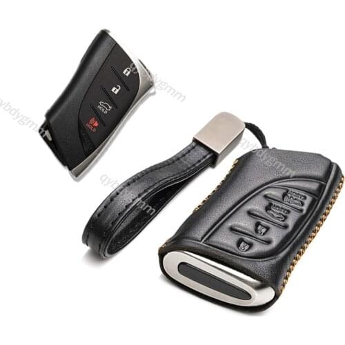 Leather Remote Start Car Key Case Cover Protector Holder Auto Accessories Fob Fit For Lexus UX200 UX250h ES200 ES300h 2018 2019