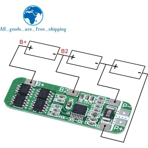 TZT 3S 6A Li-ion Lithium Battery 18650 Charger Protection Board Module 10.8V 11.1V 12.6V Wholesale