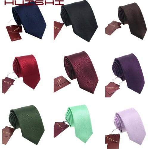 HUISHI Mens Tie 8 CM Solid Color Check Jacquard Waterproof Necktie Accessories Daily Wear Cravat Wedding Party Gift For Men