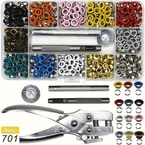 12Colors 5mm Metal Grommets Kit Metal Eyelets Kits Shoe Eyelets Grommet Sets for Leather Fabric Belt Clothes Crafts, and More