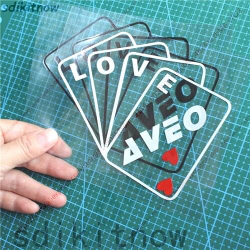 New Poker Card Cool Love Car Sticker Door Window Decal Styling Decoration For Chevrolet aveo t250 t300 sonic 2008 accessories