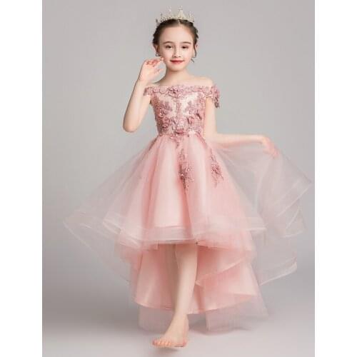 New Top Quality Kids Dresses For Wedding Dress Lace Embroider Party Dress For Christmas Baby Girls Birthday Princess Costumes