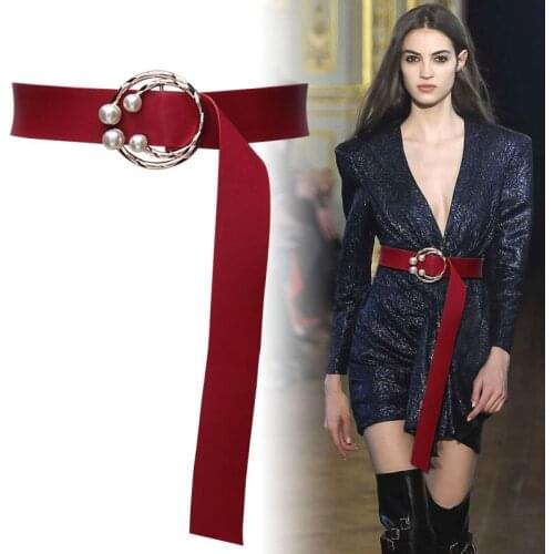 New Womens Belt Luxury Metal Buckle Pearl Belts High Quality Decoration Fashion Thin Sweet Girls Gifts Waistband Accessories