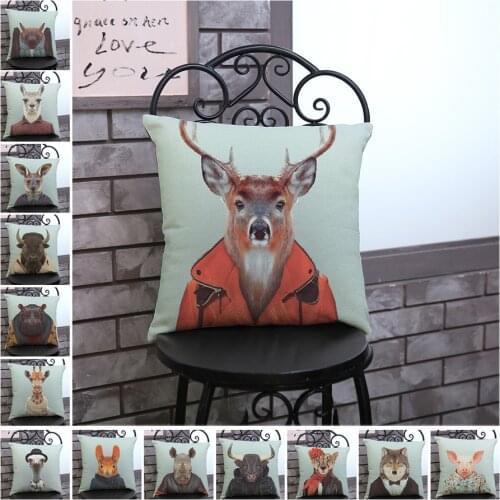 Fashion Animal Makeup Style Cushion Elk Dog For Image Decoration Sofa Throw Pillows Home Decor Car Chair Pillowcase almofadas