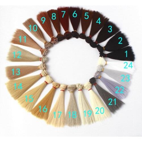5pcs/lot 20cmx100cm 25cmx100cm BJD doll wig hair straight wigs hair--24colors option