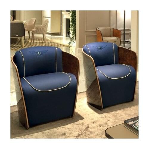 Chinafurniture modern light luxury single sofa chair Hong Kong style living room leather lounge chair