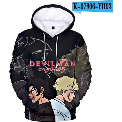 Classic Design New Personality 3D Devilman Crybaby Debiruman Hoodie 3D Boys/girls Long Sleeve Hoody Japan Anime Casual Pullovers