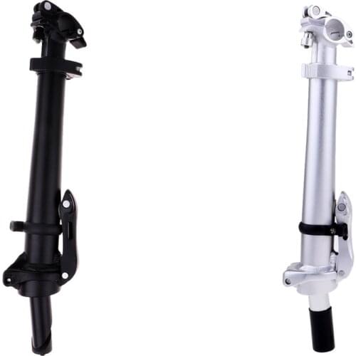 Universal Folding Bike Handlebar Stem With Teeth Aluminum Alloy Quick Release Cycling Bicycle Adjustable Riser - Silver & Black