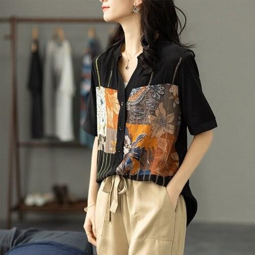 WomenS Shirts 2021 Summer New Loose Casual Blouses Ladies Chinese Tops Plus Size Thin Tunic Chinese Style Clothing Women 31195