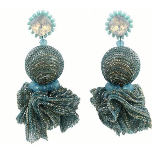 Handmade Resin Crystal Earrings Bead Pendant Drop Dangle Earrings for Women Fashion New Statement Pearl Earrings Jewelry