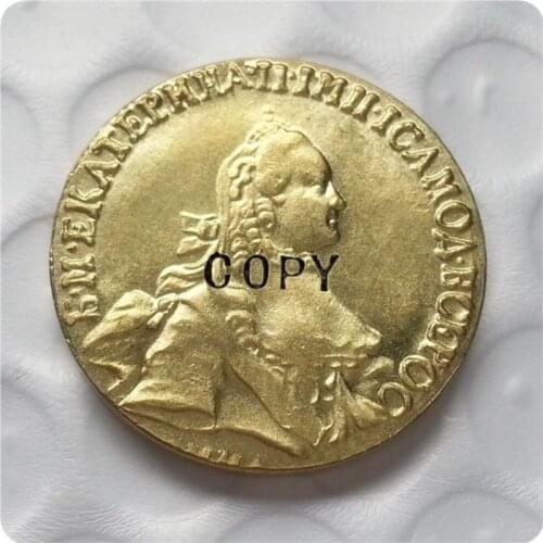 1763,1773 RUSSIA 5 ROUBLES Gold Copy Coins