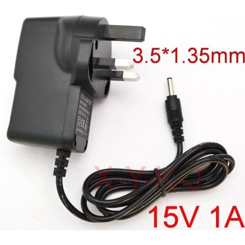 1PCS 15V1A High quality AC 100V-240V Converter Adapter DC 15V 1A 1000mA Power Supply UK Plug DC 3.5mm x 1.35mm