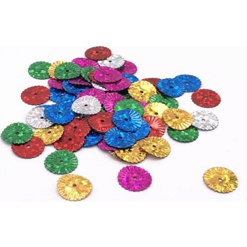 100pc 10mm Chrysanthemum Sequins Mixed Color Paillettes Sewing Wedding Craft DIY Women Garment Lentejuelas Accessories