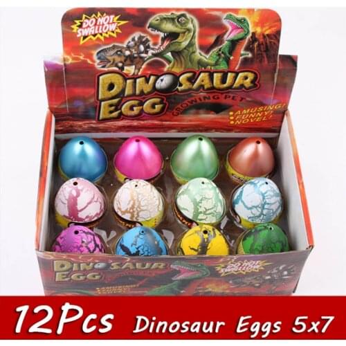 12pcs Novelty Gag Toys Children Toys Cute Magic Hatching Growing Animal Dinosaur Eggs for Kids Educational Creative Toys Gifts