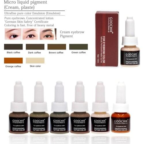 2021 GOOCHIE Semi Permanent Eyebrow Tattoo Ink Durable Emulsions Makeup Pigment Microblading Coloring Beauty Makeup Supplies