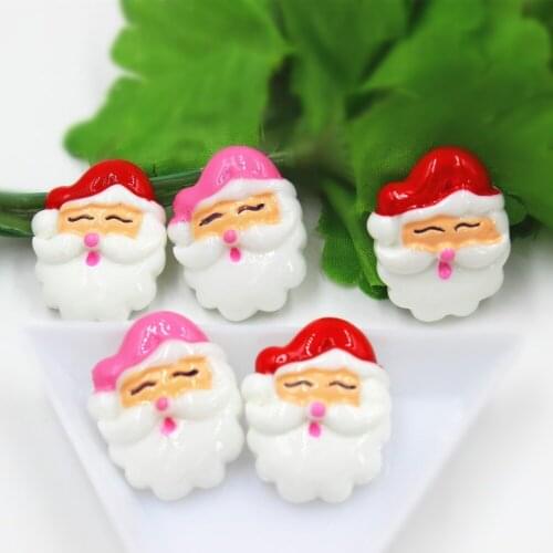 30pcs/lot about 25MM flat back resin Christmas santa DIY resin cabochons accessories
