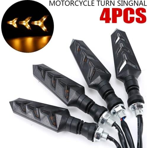 4pcs 6 LED Motorcycle Flowing Water Turn Signal Light Flashing Dirt Bike Indicator Blinker Moto Waterproof Tail Lamp 12V