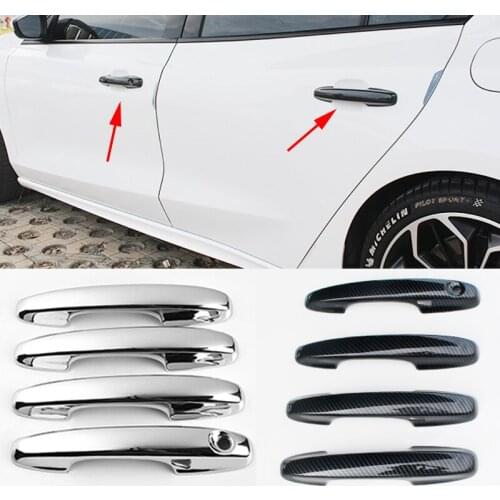 4 Pcs Black/Silver Car Door Handle Cover Catch Cap Decoration Trim For Ford Focus MK2 MK3 C-Max Escape Kuga 2013-2018