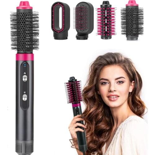 4 in 1 Hot Air Brush Multifunction Hair Dryer Electirc Negative Ion Hair Straightener Curler Hot Wind Professional Salon Styler