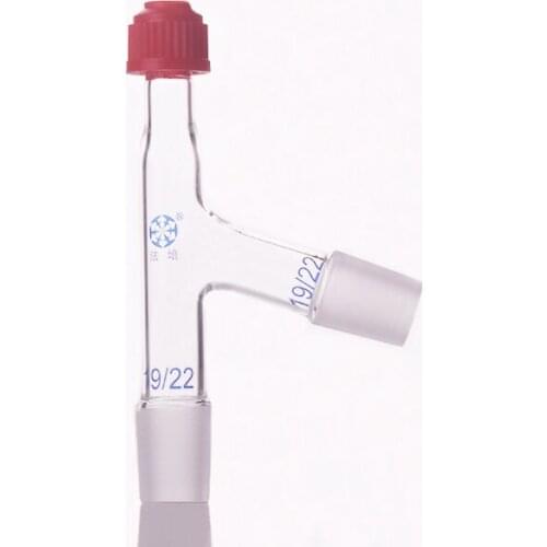 Distillation Adapter,75 Degree with Chem-Thread,Down joint 19/22,Side joint 19/22,Screw distillation head with cap nut