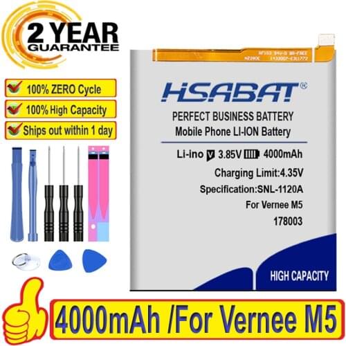 100% Original HSABAT 4000mAh 178003 Battery For Vernee M5