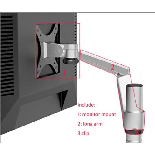 Aluminum foldable dual arm monitor mount accessory extension arm long arm for OA-7/OA-7x/OA-3/OA-8z/OA-4s/OA-3S Monitor arm par