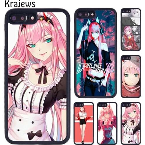 Krajews Zero Two Darling in the FranXX Phone Case For iPhone X XR XS 11 12 Pro MAX 5 6 6S 7 8 Plus Samsung Galaxy S7 S8 S9 S10