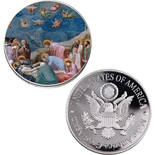 Business Souvenir Gifts Jesus Commemorative Silver Metal Coin Collectible Christian Gift Coin