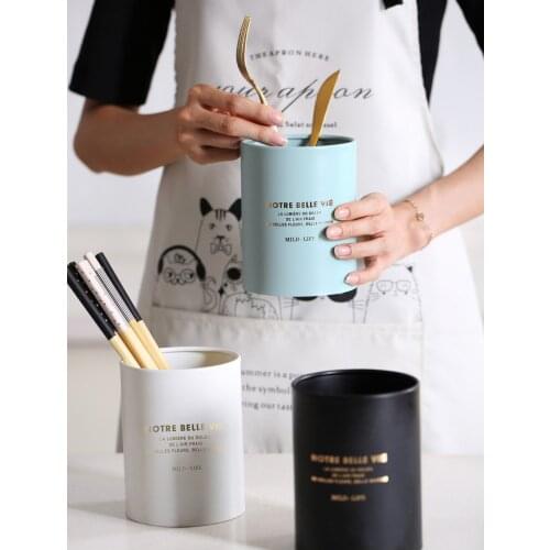 JOYLIVE Stainless Steel Kitchen Chopsticks Holder Spoons Fork Storage Tool Desktop Organizer Storage Jar Home Use 2021