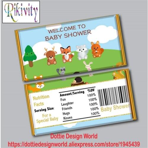 Jungle Safari Birthday Party Favors Candy Bar Hershey Chocolate Wrapper Stickers Water Bottle Wine Labels Baby Shower Decoration