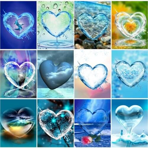 Loving Heart Diamond Painting Full Square/Round Water Picture Home Decoration Gift Mosaic Embroidery Cross Stitch Kit Needlework
