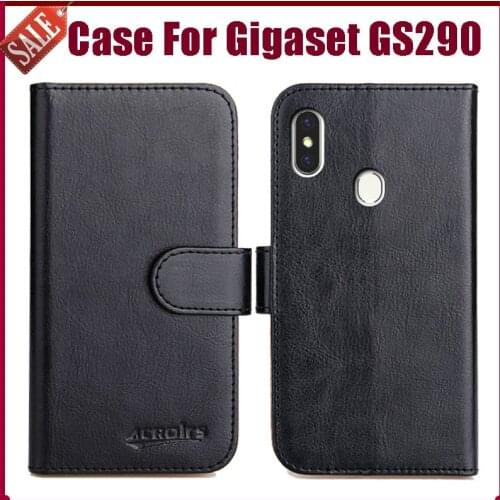 Hot! Gigaset GS290 Case 6.3" 6 Colors Flip Soft Leather Phone Wallet Cover For Gigaset GS290 Case With Card Slots