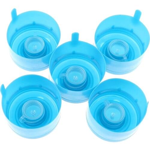 5Pcs Non Spill Reusable Replacemet Water Bottle Caps Anti Splash Peel Off Tops 3 Gallon 5 Gallon Water Bottle Snap On Lids