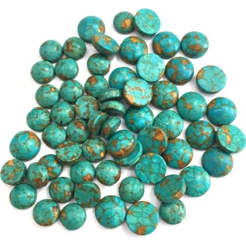 Natural Stones Blue Turquoise Jade Stone Cabochon Retro No Hole Beads for Making Jewelry DIY Ring Accessories Scattered Beads