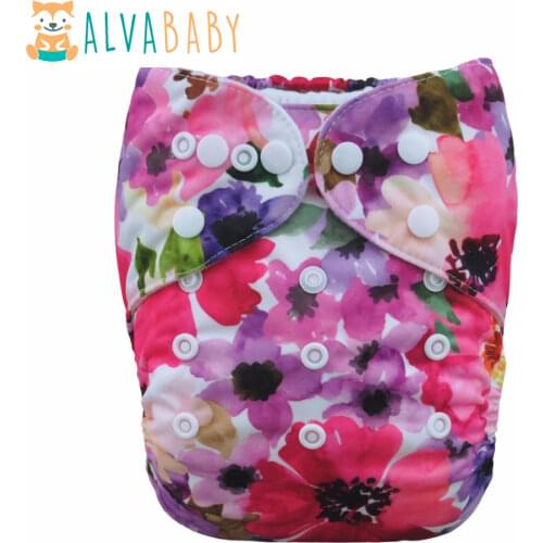 New Print Alvababy One Size Fits All Baby Cloth Pocket Diaper with Microfiber Insert H065