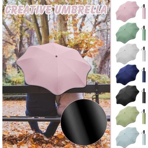Creative 8 Ribs Automatic Umbrella Anti-UV Folding Travel Umbrella Windproof Three-fold Umbrella Reflective Sunny Rain Umb